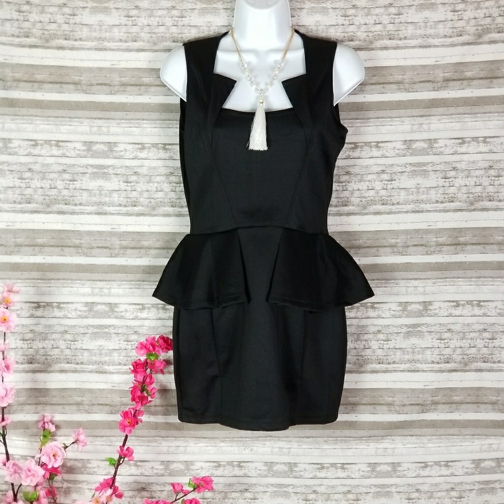 Beautiful Mini Black Peplum Dress